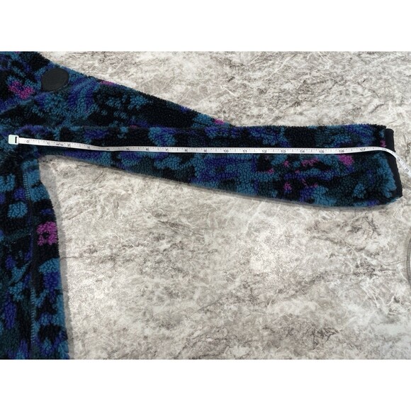American Eagle Sherpa Fleece Jacket Mens Small Blue Black Purple Abstract Hiking - Picture 7 of 10